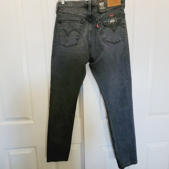 Levi’s 501 Womens High Rise Skinny Black Jeans size 24 Dark Wash Distressed New - Picture 7 of 7